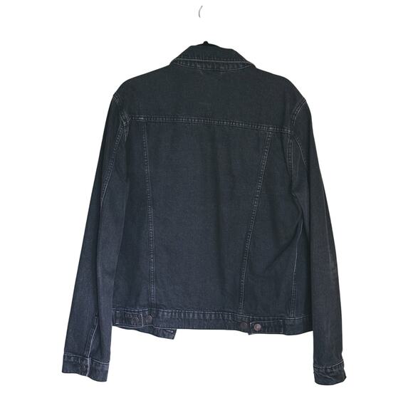 New Look Men’s Black Denim Jean Jacket Large Edgy Street Style Skater Capsule - Picture 3 of 9